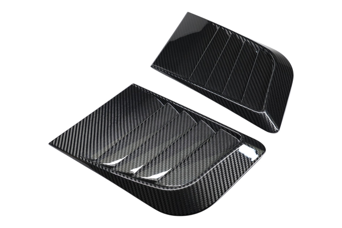 GRMODS Apex Series gloss twill carbon fiber hood vents for the GR Corolla
